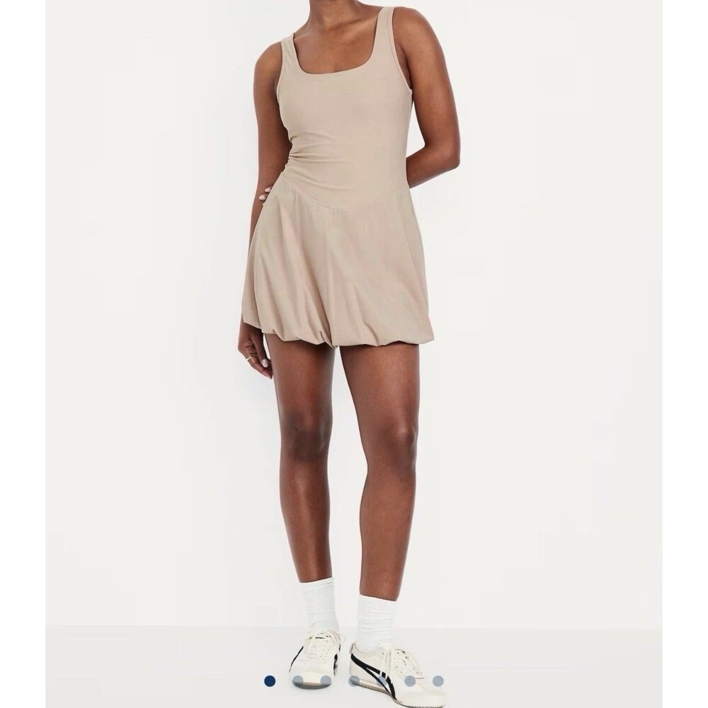 OLD NAVY NEW with Tag Popular Women's SleekTech Bubble Dress M Petite Tan